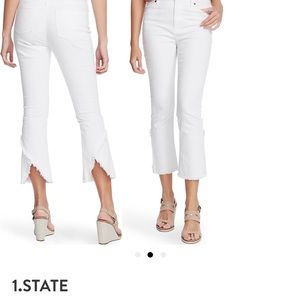 White flare jeans